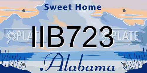 IIB723 Alabama License Plate