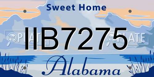 IIB7275 Alabama License Plate