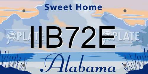 IIB72E Alabama License Plate