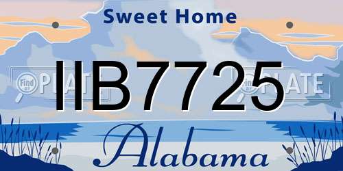IIB7725 Alabama License Plate