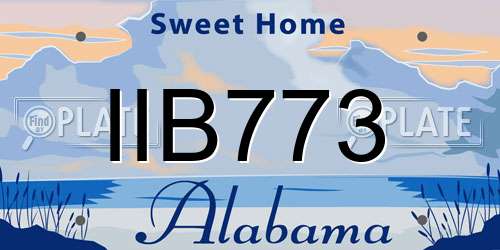 IIB773 Alabama License Plate