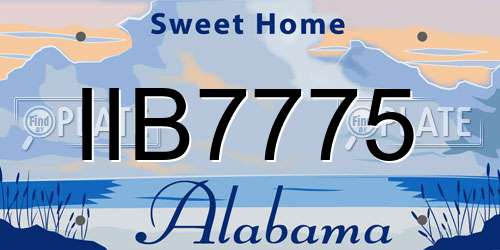 IIB7775 Alabama License Plate