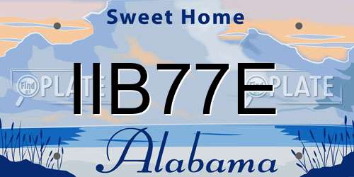 IIB77E Alabama License Plate