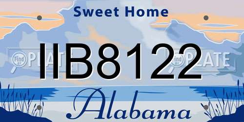 IIB8122 Alabama License Plate