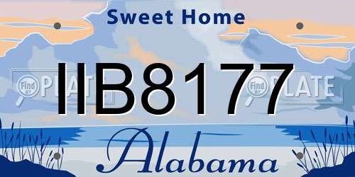IIB8177 Alabama License Plate