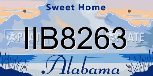 IIB8263 Alabama License Plate