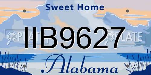 IIB9627 Alabama License Plate