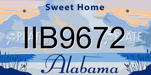 IIB9672 Alabama License Plate