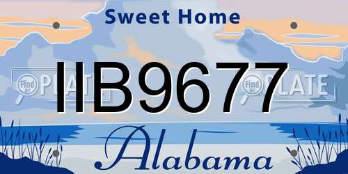 IIB9677 Alabama License Plate