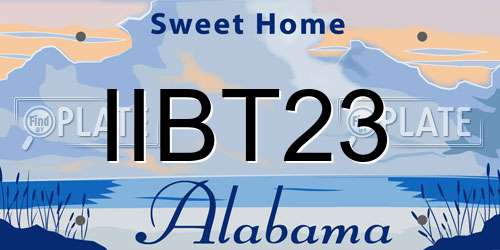 IIBT23 Alabama License Plate