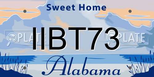 IIBT73 Alabama License Plate