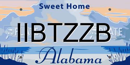 IIBTZZB Alabama License Plate