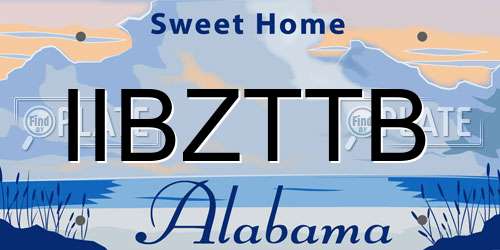IIBZTTB Alabama License Plate