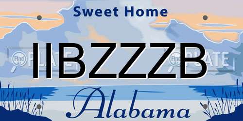 IIBZZZB Alabama License Plate