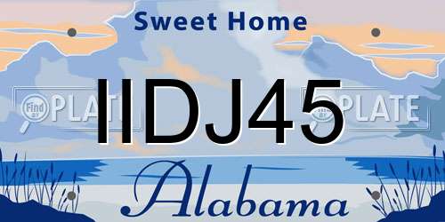 IIDJ45 Alabama License Plate