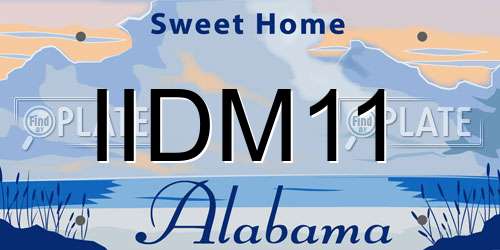 IIDM11 Alabama License Plate