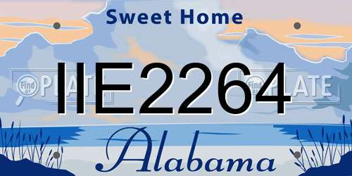 IIE2264 Alabama License Plate
