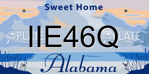 IIE46Q Alabama License Plate