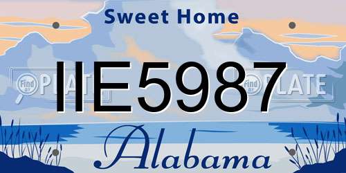 IIE5987 Alabama License Plate