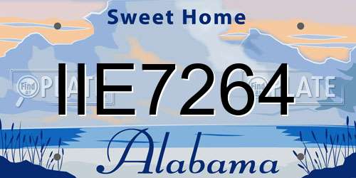 IIE7264 Alabama License Plate