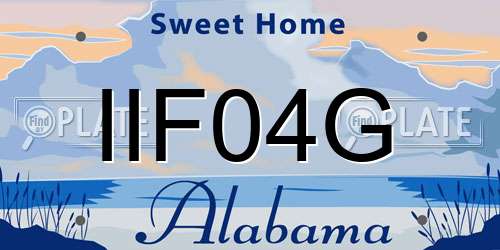 IIF04G Alabama License Plate