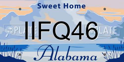 IIFQ46 Alabama License Plate