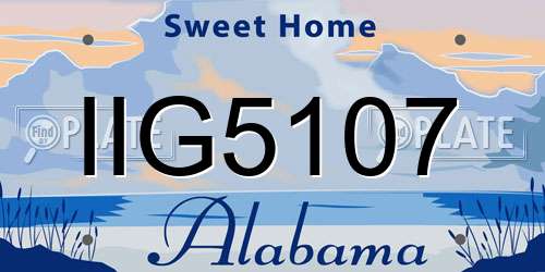 IIG5107 Alabama License Plate
