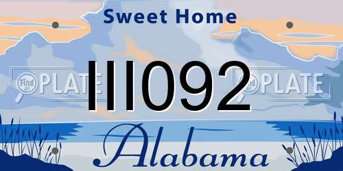 III092 Alabama License Plate