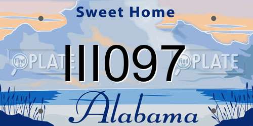III097 Alabama License Plate
