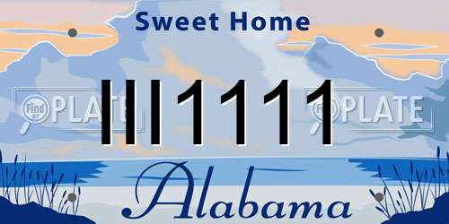 III1111 Alabama License Plate