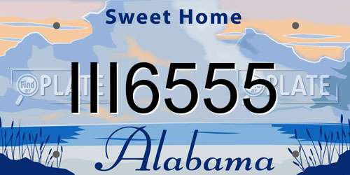 III6555 Alabama License Plate