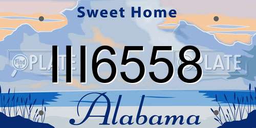 III6558 Alabama License Plate