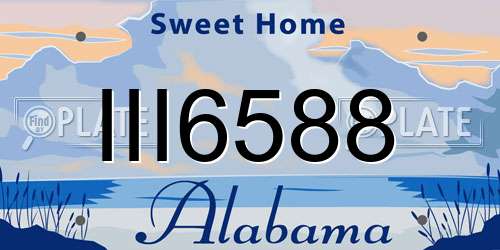 III6588 Alabama License Plate