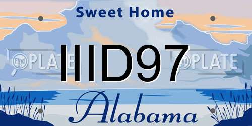 IIID97 Alabama License Plate