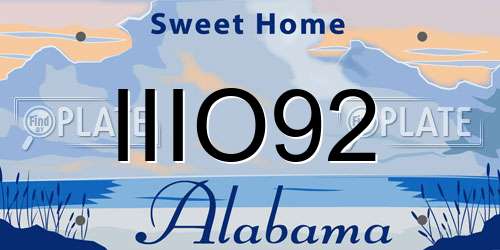 IIIO92 Alabama License Plate
