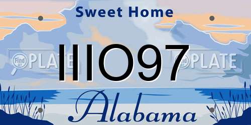 IIIO97 Alabama License Plate