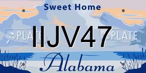 IIJV47 Alabama License Plate