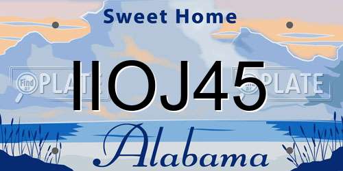 IIOJ45 Alabama License Plate