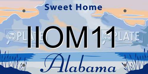 IIOM11 Alabama License Plate