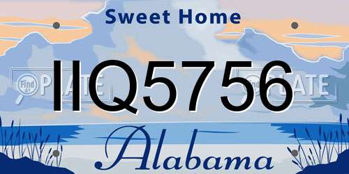 IIQ5756 Alabama License Plate