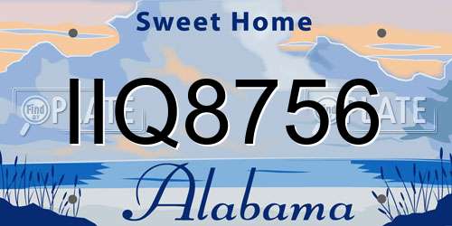 IIQ8756 Alabama License Plate
