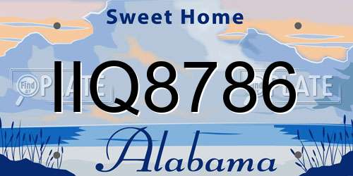 IIQ8786 Alabama License Plate