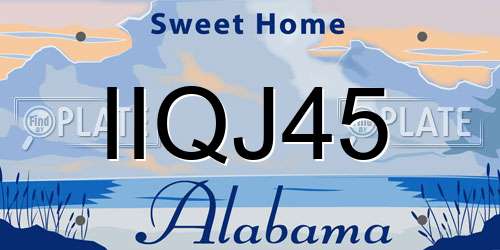IIQJ45 Alabama License Plate