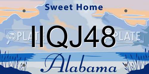 IIQJ48 Alabama License Plate