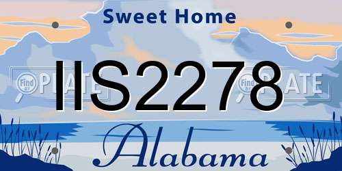 IIS2278 Alabama License Plate