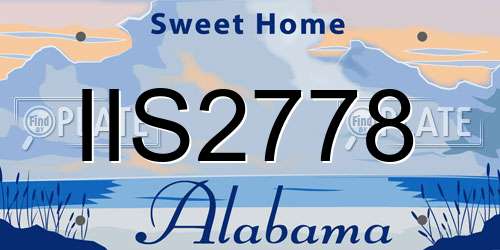 IIS2778 Alabama License Plate