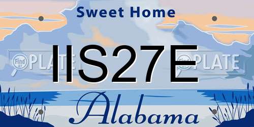 IIS27E Alabama License Plate