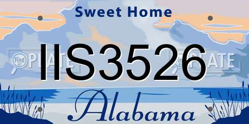 IIS3526 Alabama License Plate