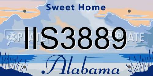 IIS3889 Alabama License Plate