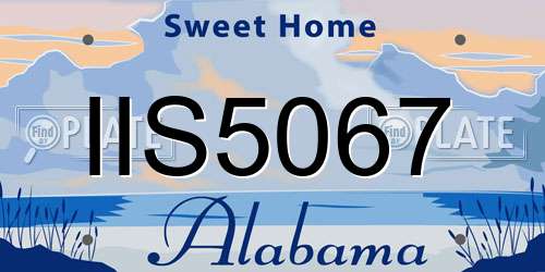 IIS5067 Alabama License Plate